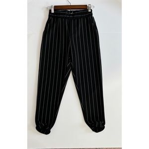 Ashley Blue Women Stretch Skinny Pants Sz S Stripped High Rise Black Slacks